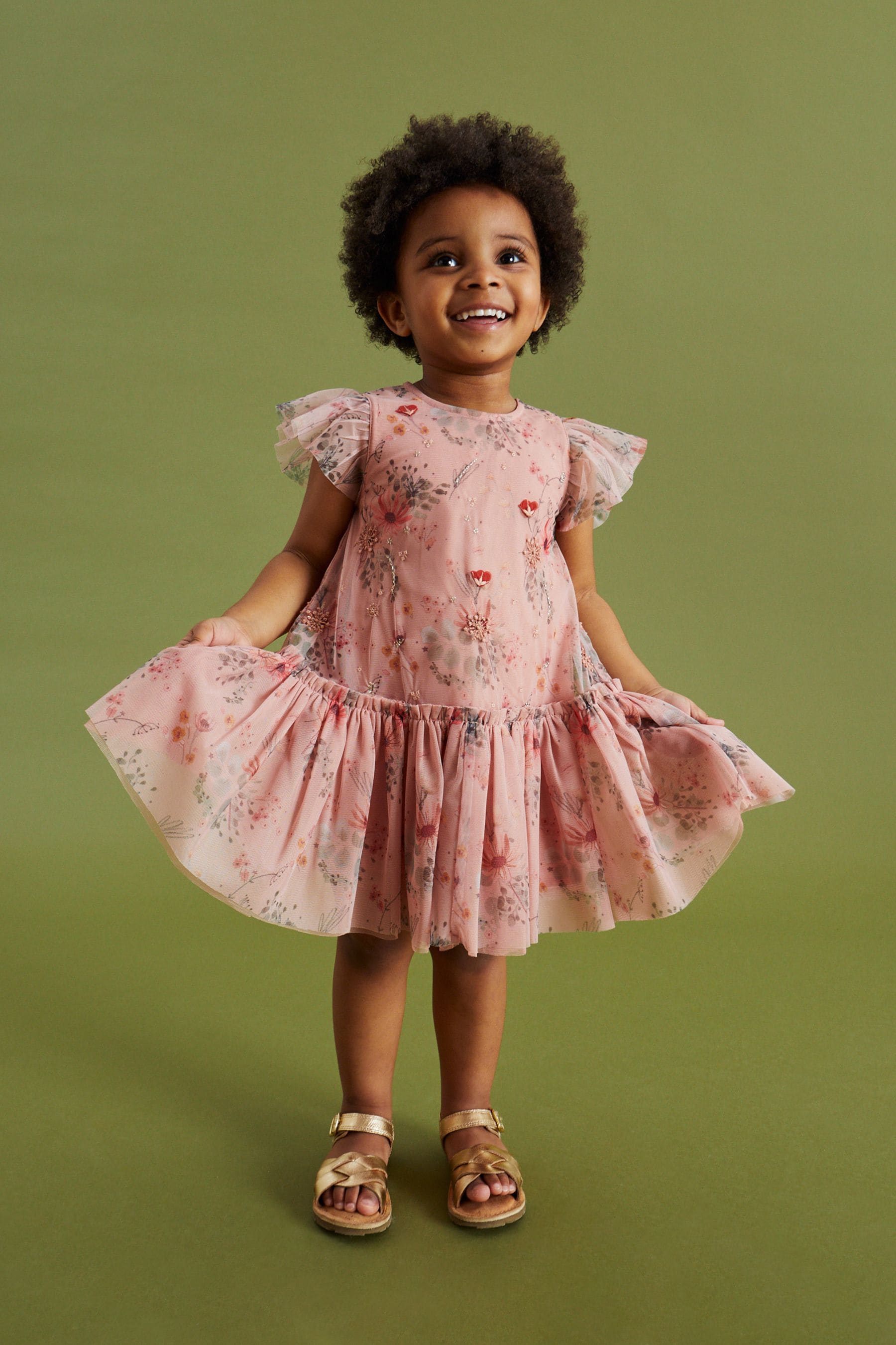 Buy Pink Sequin Embellished Mesh Party Dress 3mths 7yrs from Next Luxembourg