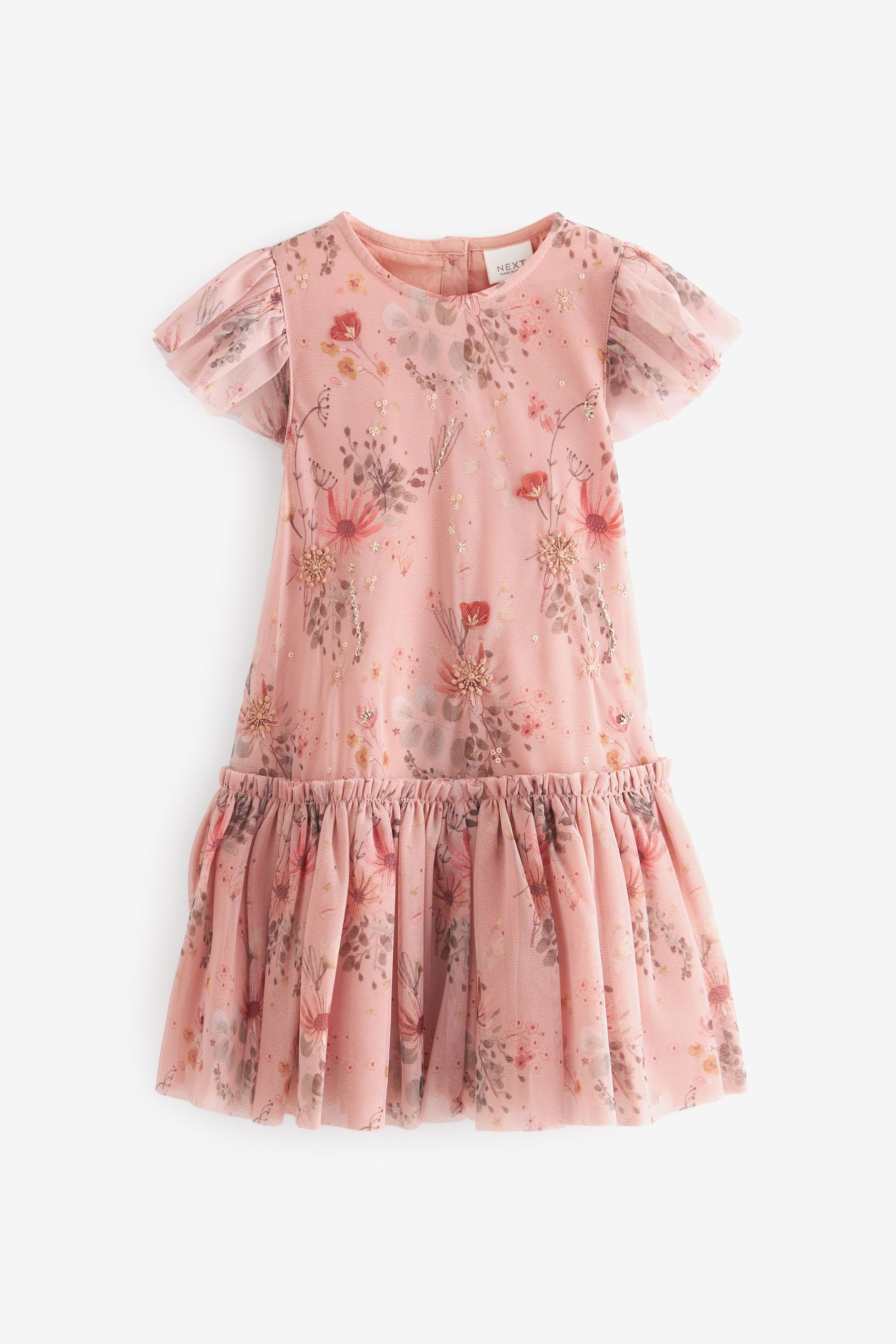 Buy Pink Sequin Embellished Mesh Party Dress 3mths 7yrs from Next Luxembourg