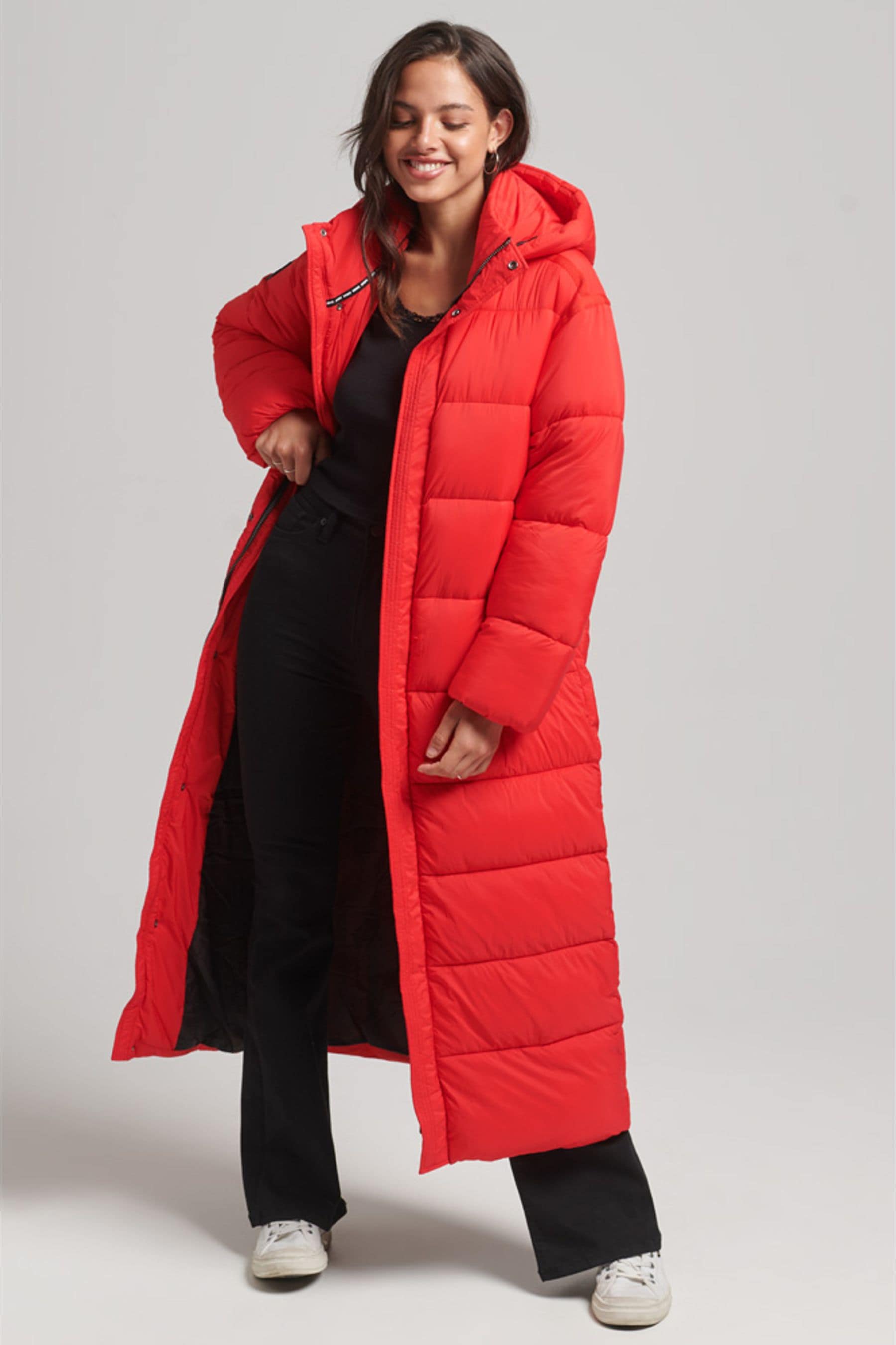 Superdry red womens coat hotsell