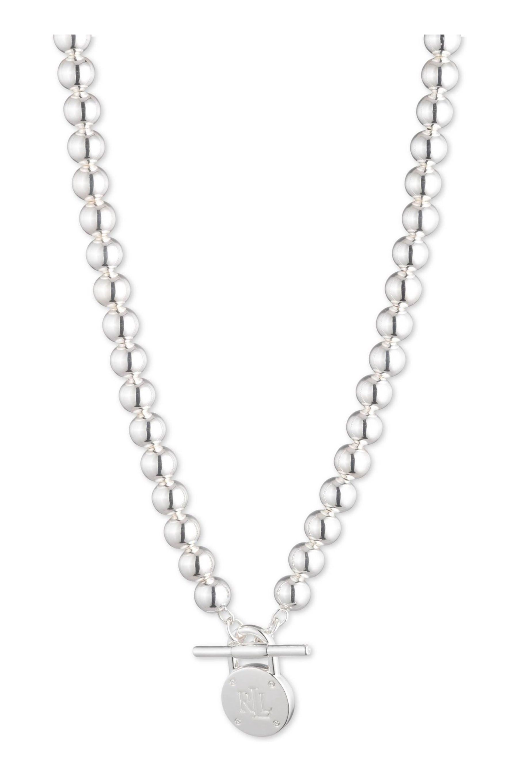 Ralph lauren silver bead necklace shop