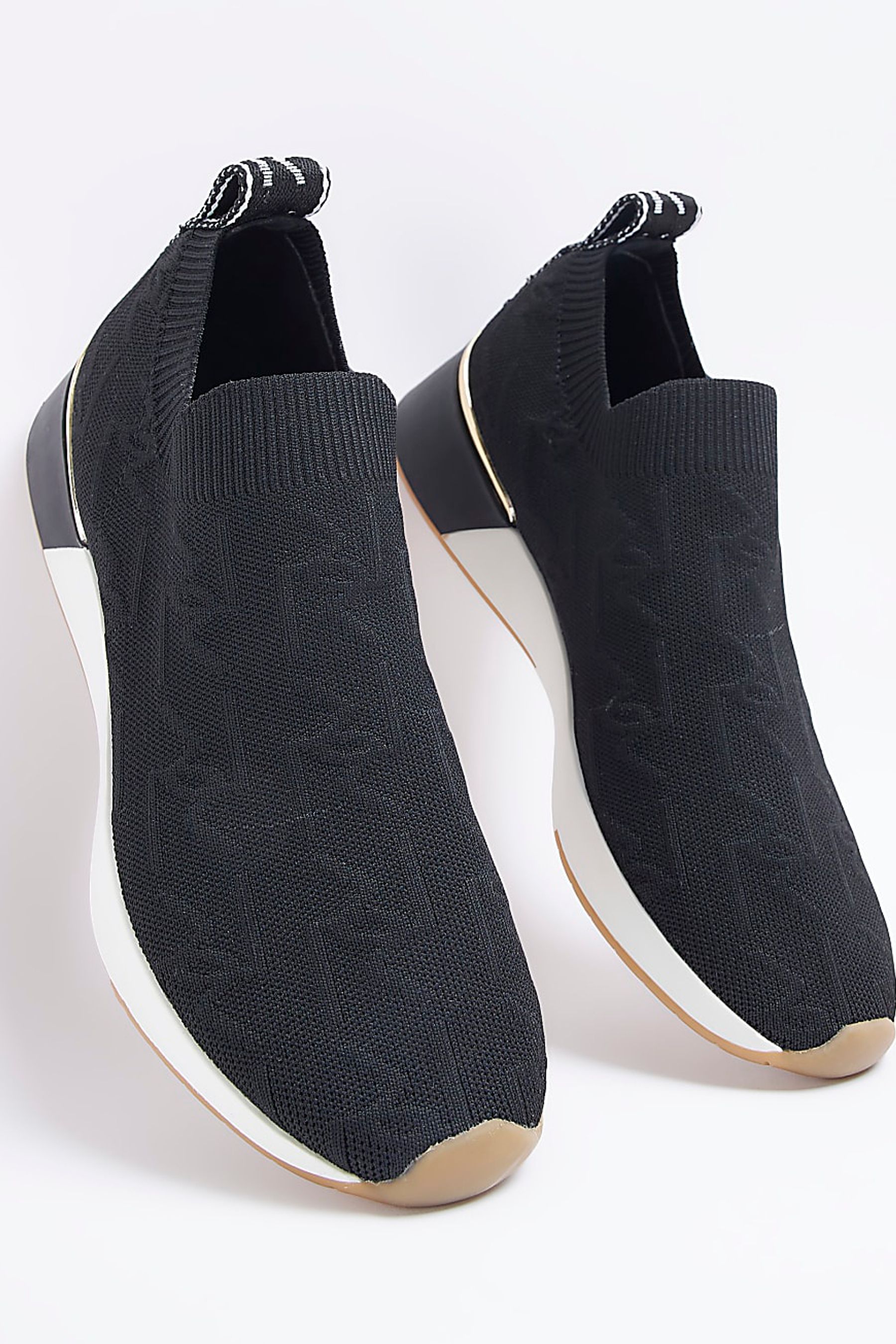Buy River Island Black Embossed Knitted Runner Trainers from Next Ireland