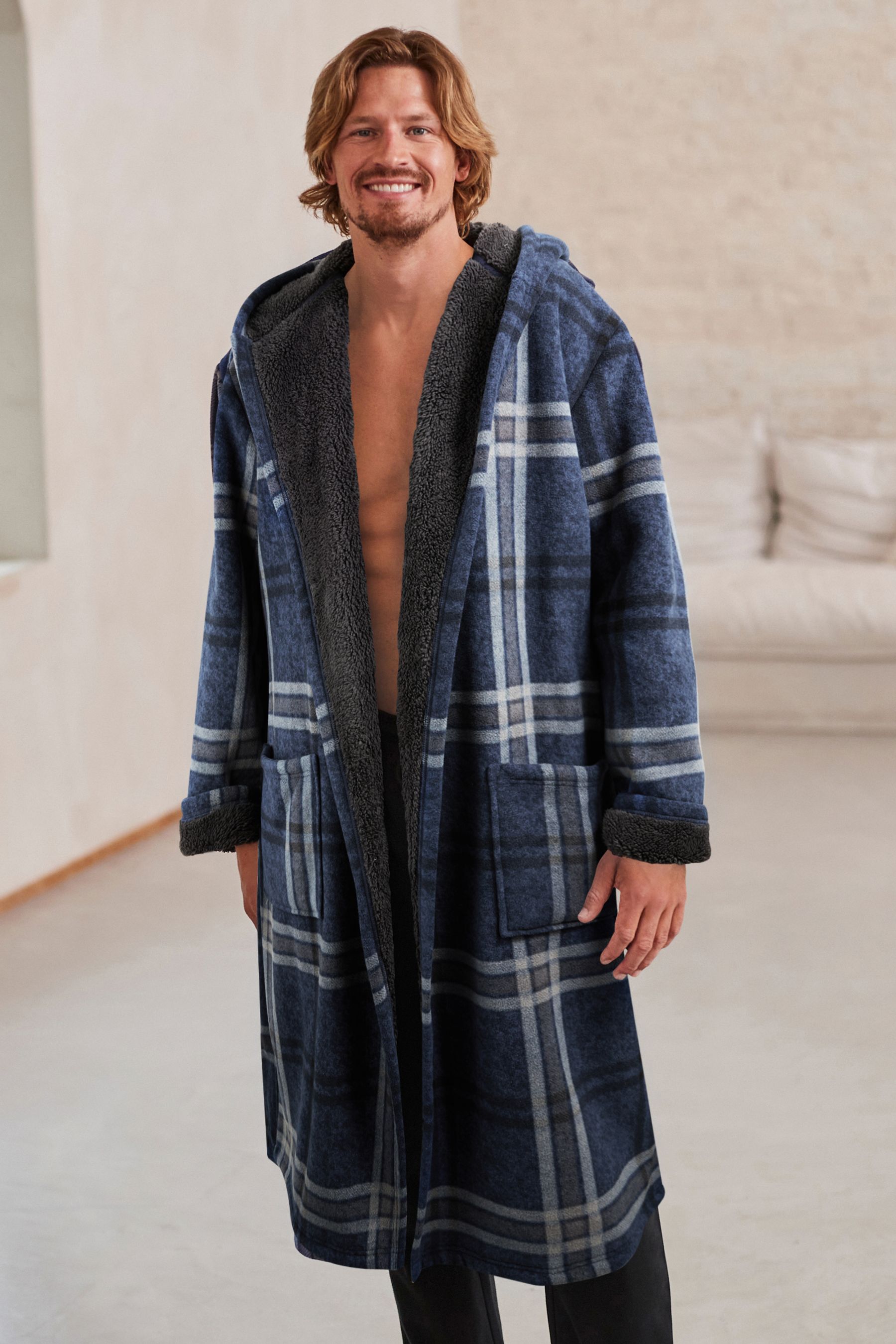 Next tartan dressing gown shop