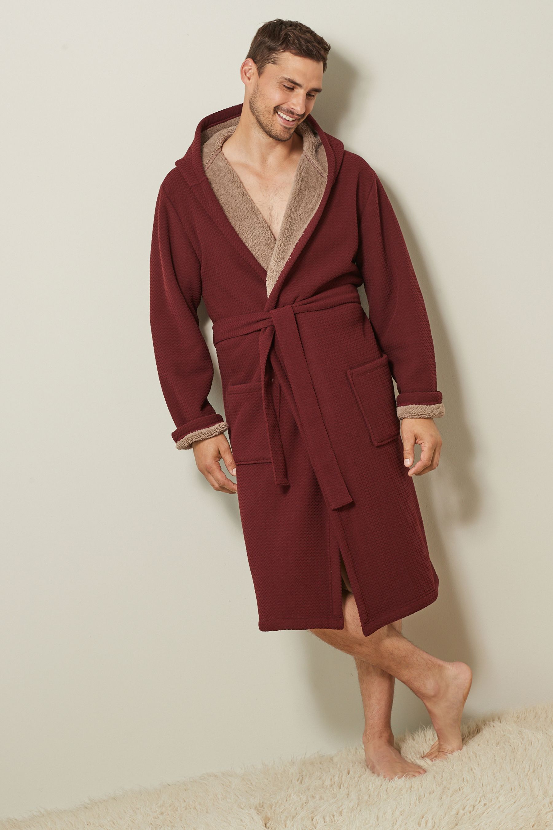 Borg lined dressing gown on sale