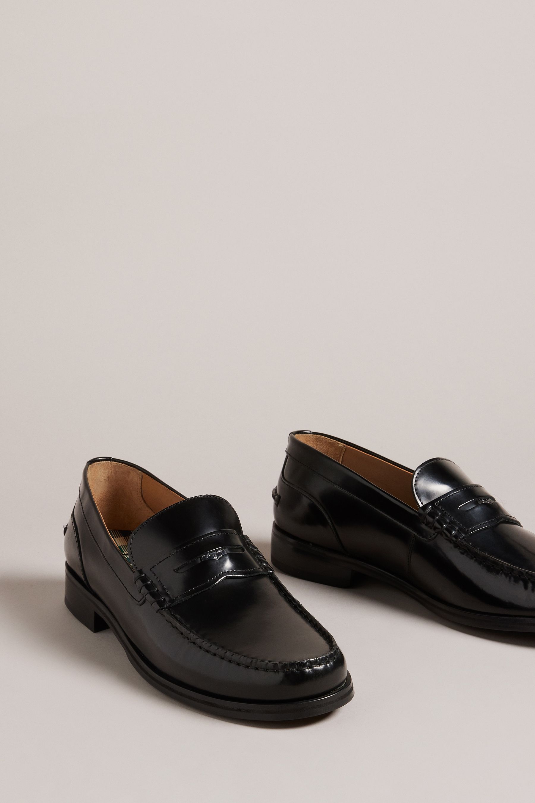 Buy Ted Baker Tiryme High Shine Brush Off Black Leather Loafers from Next Austria