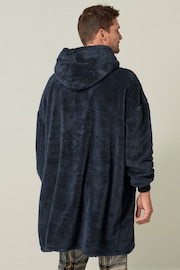 Navy Blue Oversized Blanket Hoodie - Image 3 of 6