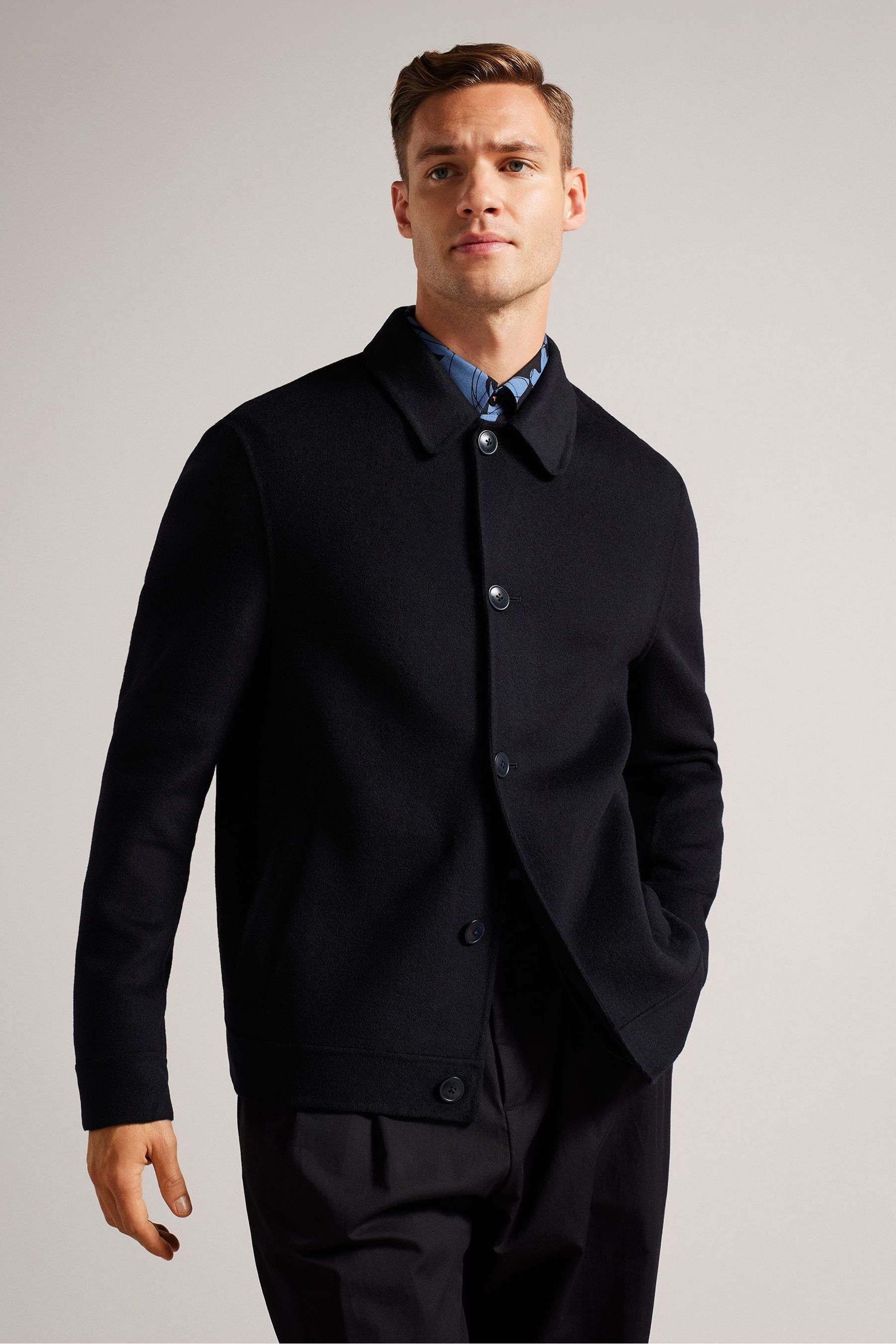 Ted baker squish shearling collar overcoat discount