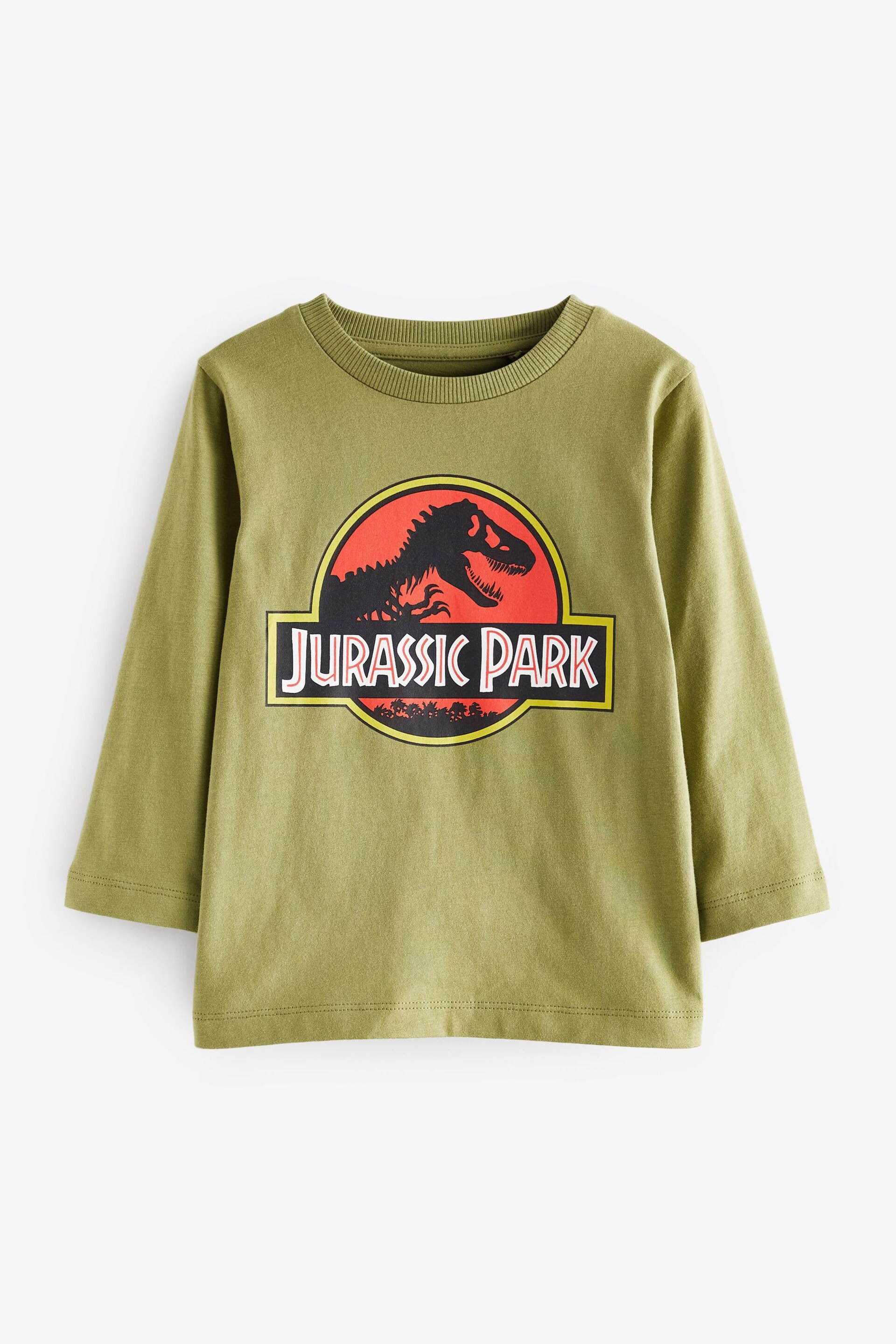 Khaki Green Jurassic Park Long Sleeve T-Shirt (3mths-8yrs) - Image 4 of 6