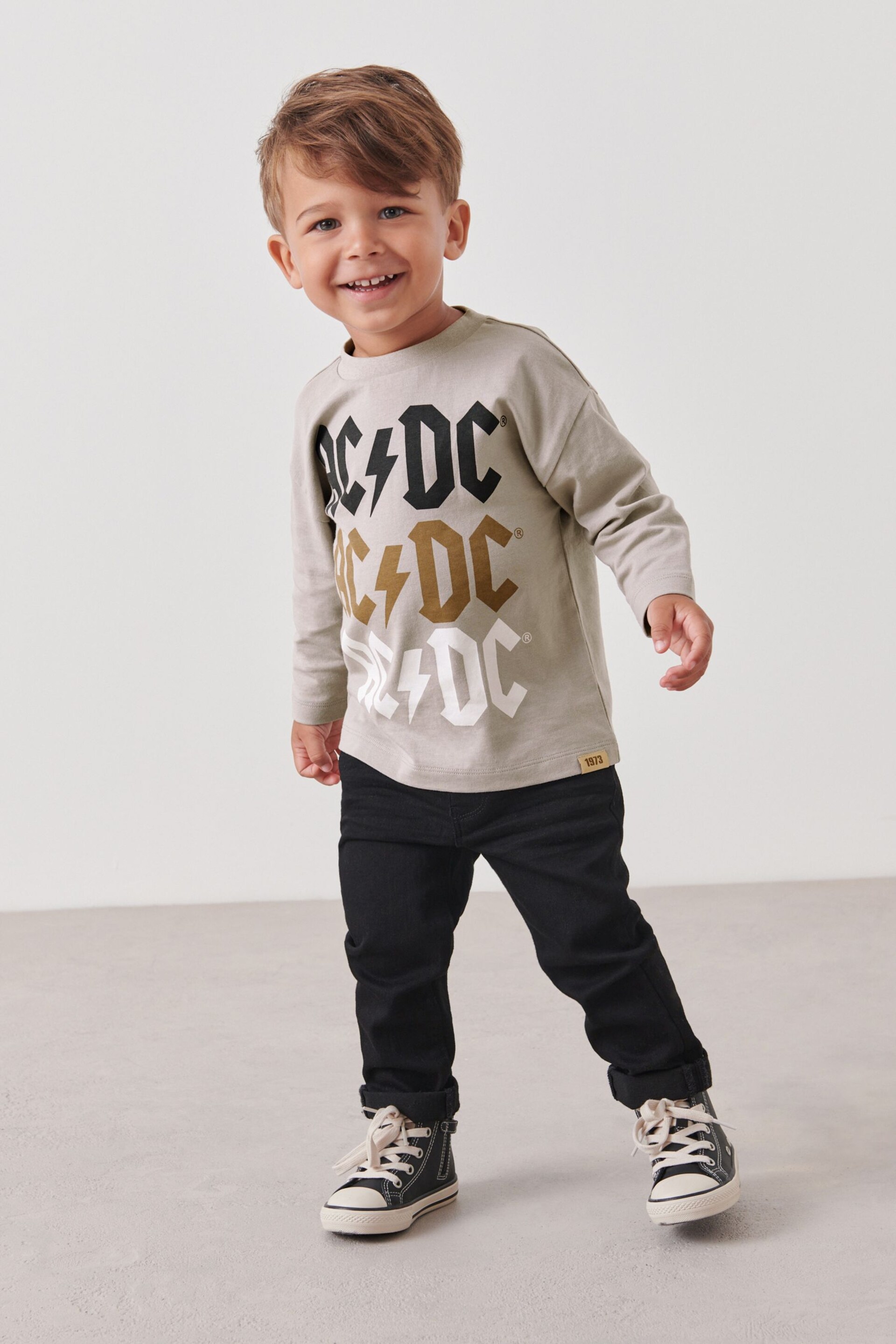 Grey ACDC Long Sleeve T-Shirt (3mths-8yrs) - Image 2 of 8