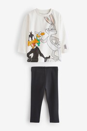 Ecru White Looney Tunes Long Sleeve T-Shirt And Leggings Set (3mths-8yrs) - Image 4 of 6