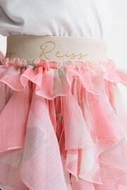 Reiss Pink Print Lola Senior Ruffle Tulle Skirt - Image 4 of 7