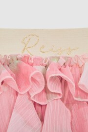 Reiss Pink Print Lola Senior Ruffle Tulle Skirt - Image 7 of 7