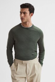 Reiss Sage Tinto Merino Silk Knitted Jumper - Image 1 of 6