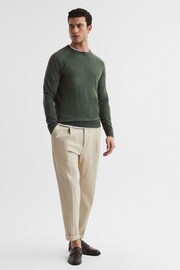 Reiss Sage Tinto Merino Silk Knitted Jumper - Image 3 of 6