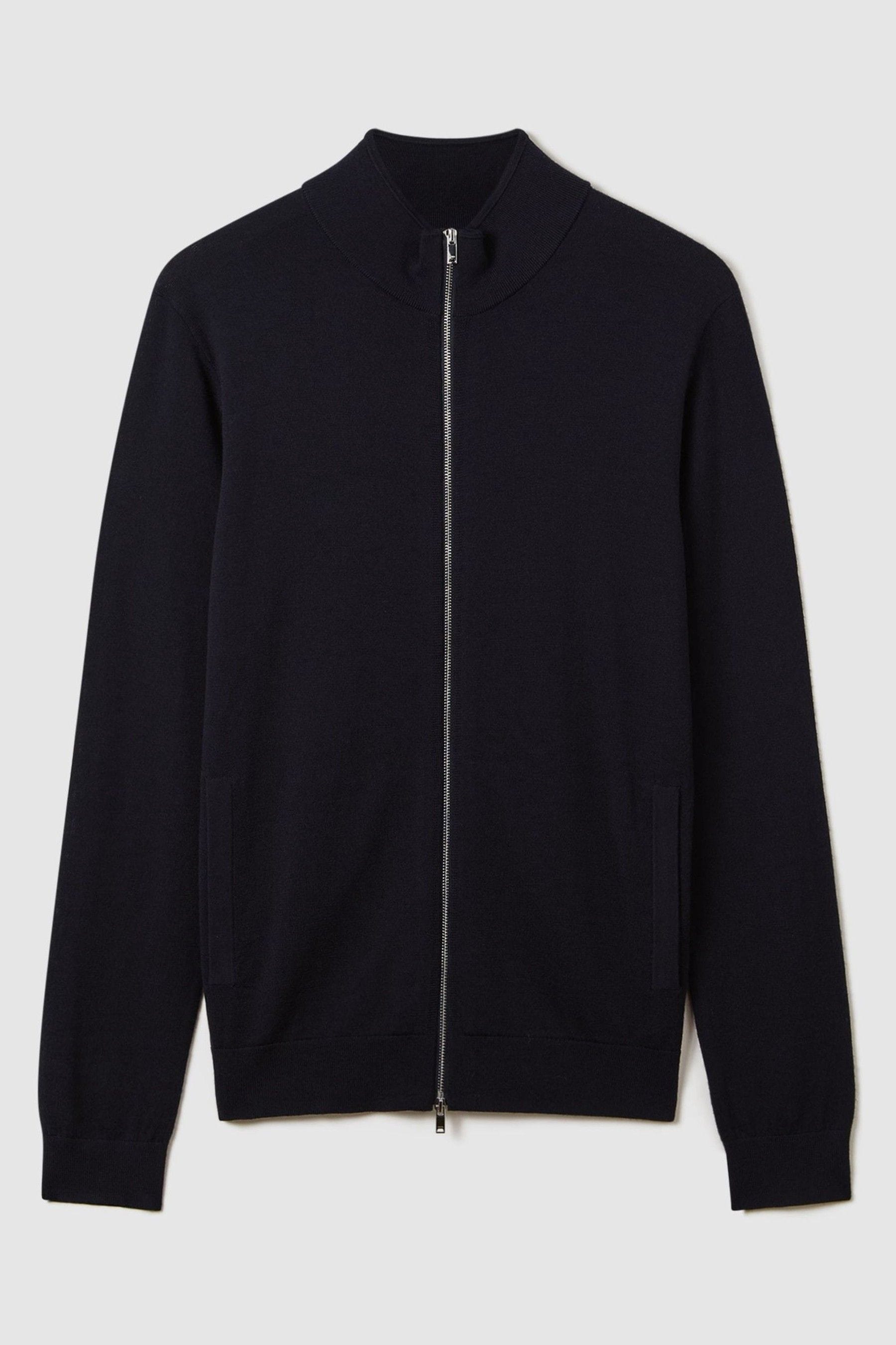 Buy Reiss Navy Hampshire Merino Wool Funnel Neck Cardigan from the Next UK online shop