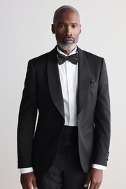 Black Slim Fit Signature Carlo Barbera Tuxedo Suit Jacket - Image 2 of 10