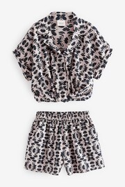 Black/Taupe Butterfly Twist Front Co-ord Set (3-16yrs) - Image 5 of 6