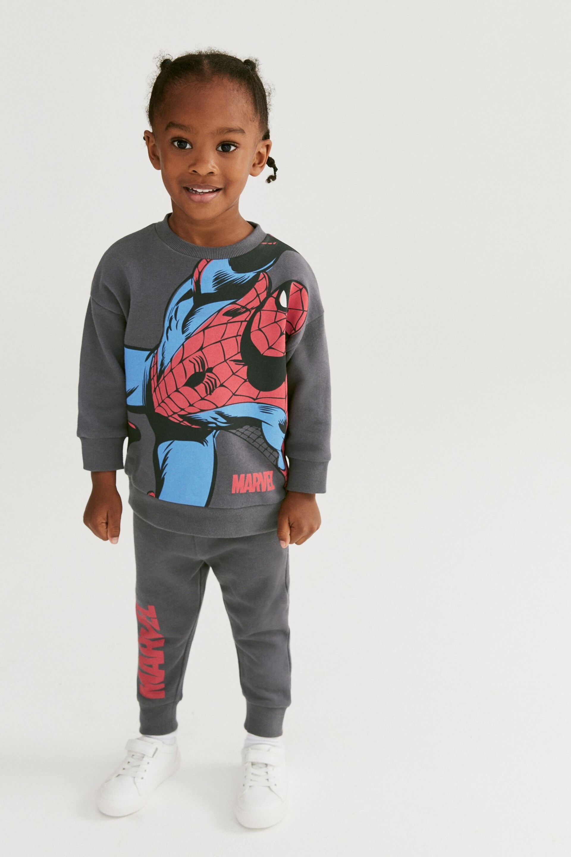 Charcoal Grey Marvel Spider-Man Jersey Sweatshirt And Joggers Set (3mths-8yrs) - Image 2 of 7