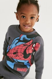 Charcoal Grey Marvel Spider-Man Jersey Sweatshirt And Joggers Set (3mths-8yrs) - Image 4 of 7