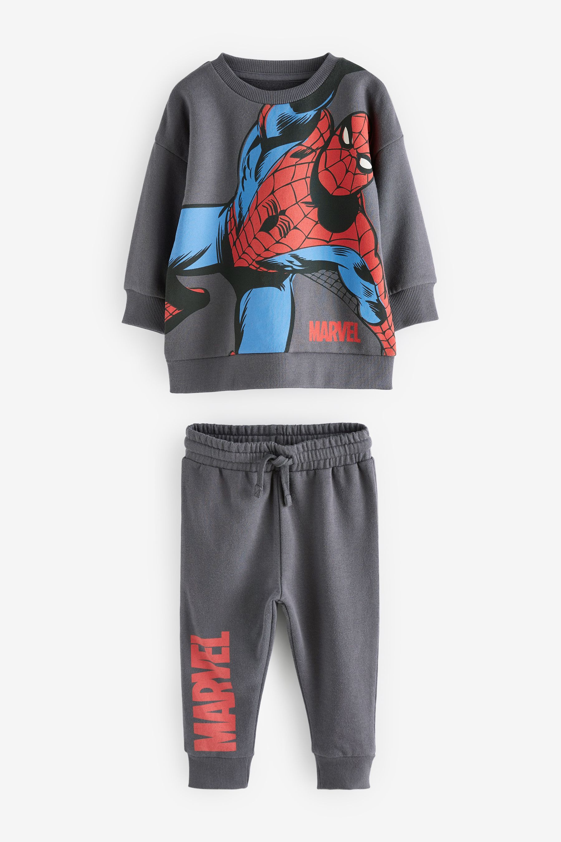 Charcoal Grey Marvel Spider Man Jersey Sweatshirt And Joggers Set 3mths 8yrs
