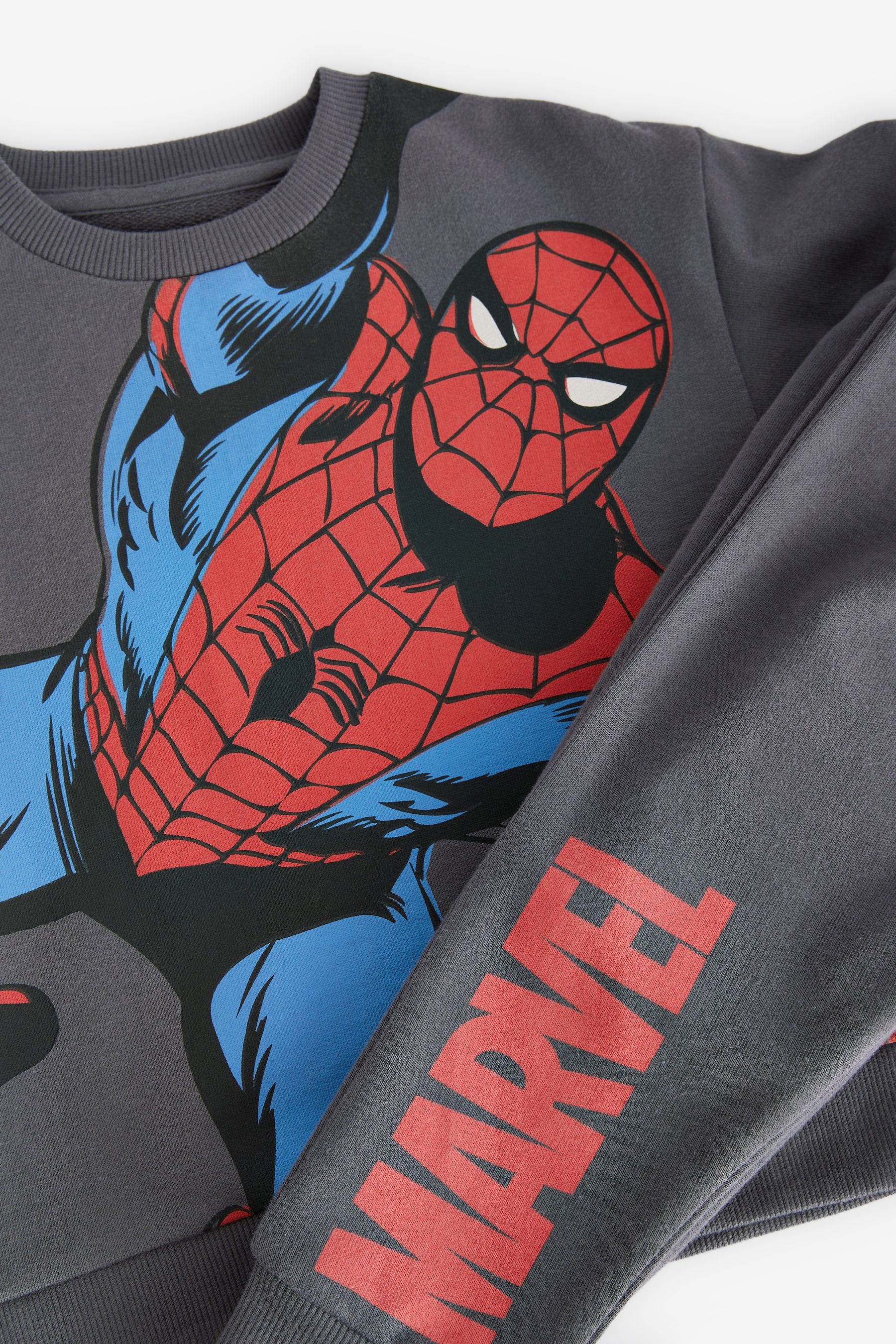 Charcoal Grey Marvel Spider Man Jersey Sweatshirt And Joggers Set 3mths 8yrs