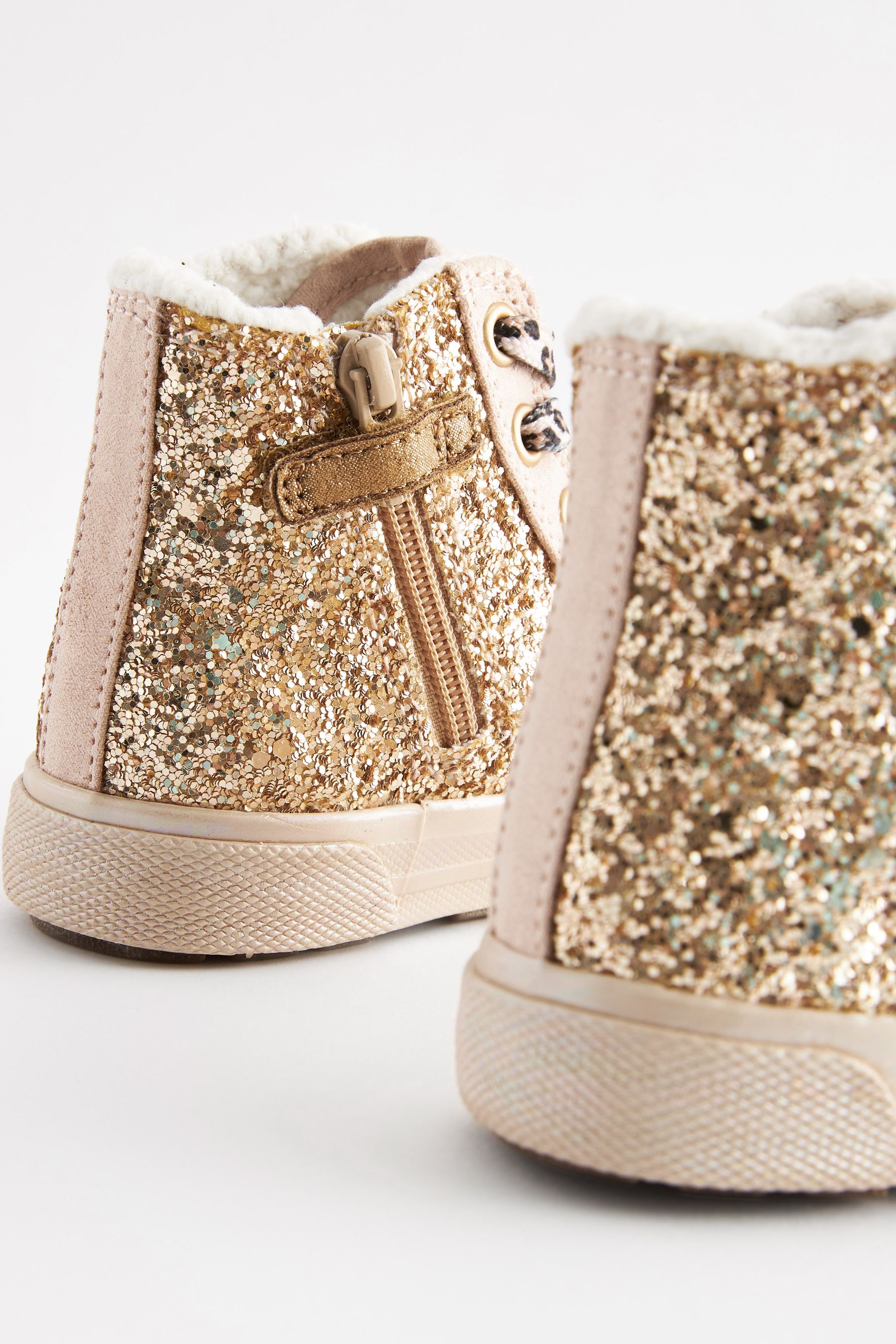 thumbnail image 2 of Kids Sequins Shoes - Sparkle High Top Sneakers With Hook & Loop Closure For Boys And Girls 2 of 9