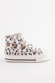 White/Tan Brown Animal Print Standard Fit (F) High Top Trainers - Image 3 of 7
