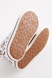 White/Tan Brown Animal Print Standard Fit (F) High Top Trainers - Image 5 of 7
