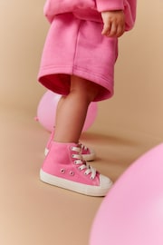 Pink Standard Fit (F) High Top Trainers - Image 1 of 8