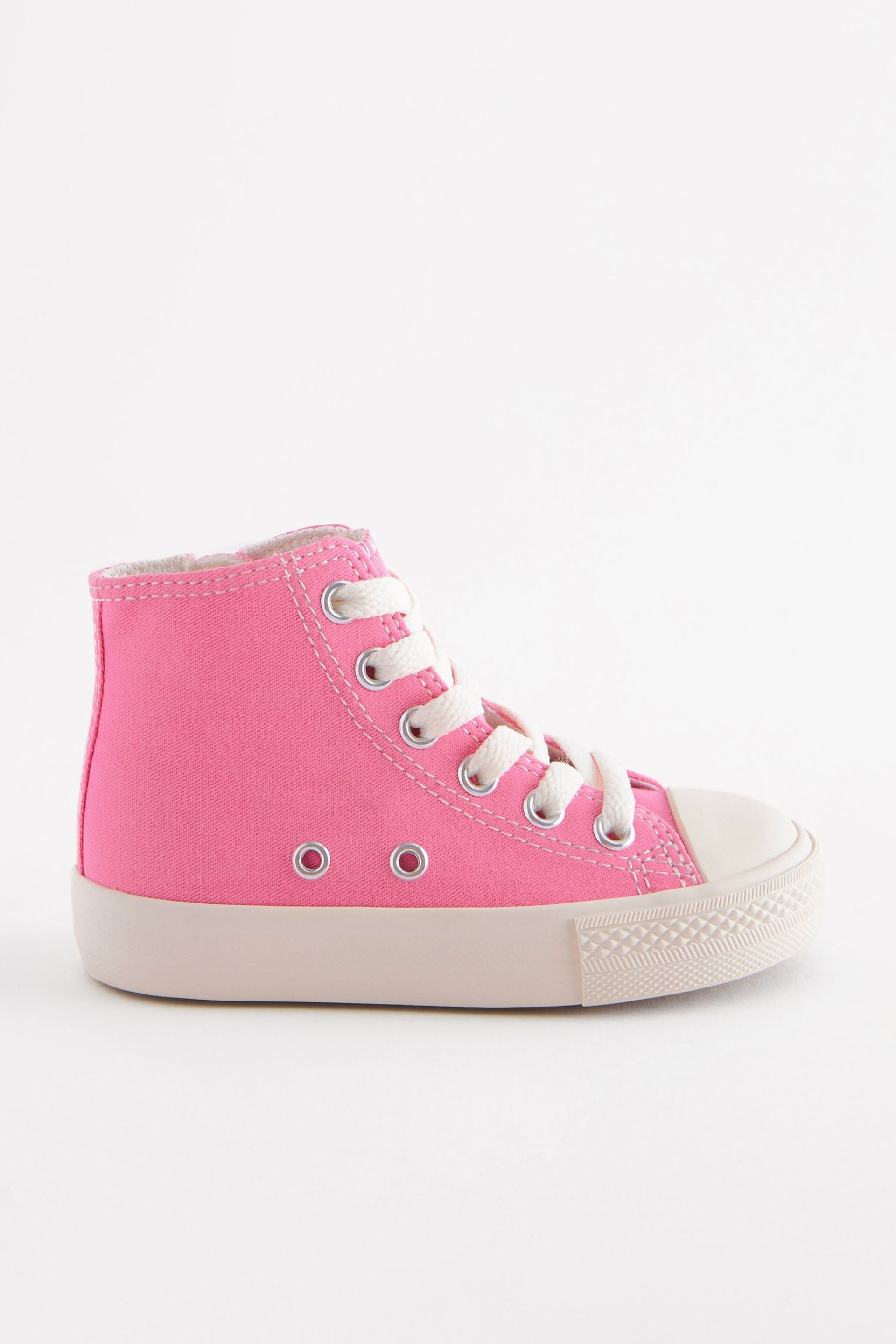 Pink Standard Fit (F) High Top Trainers - Image 3 of 8