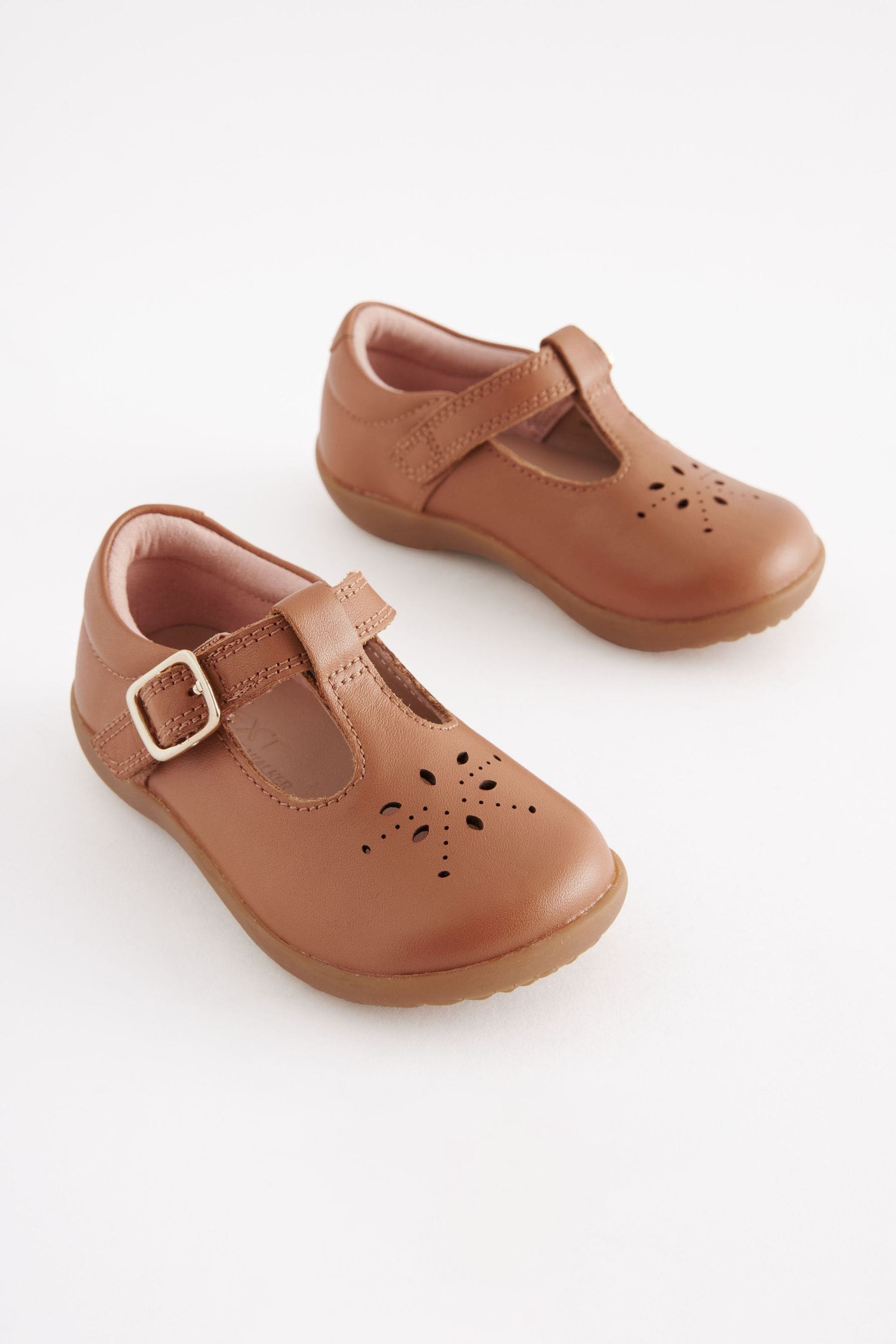 Buy Tan Brown Leather Standard Fit F First Walker T Bar Shoes from Next Germany