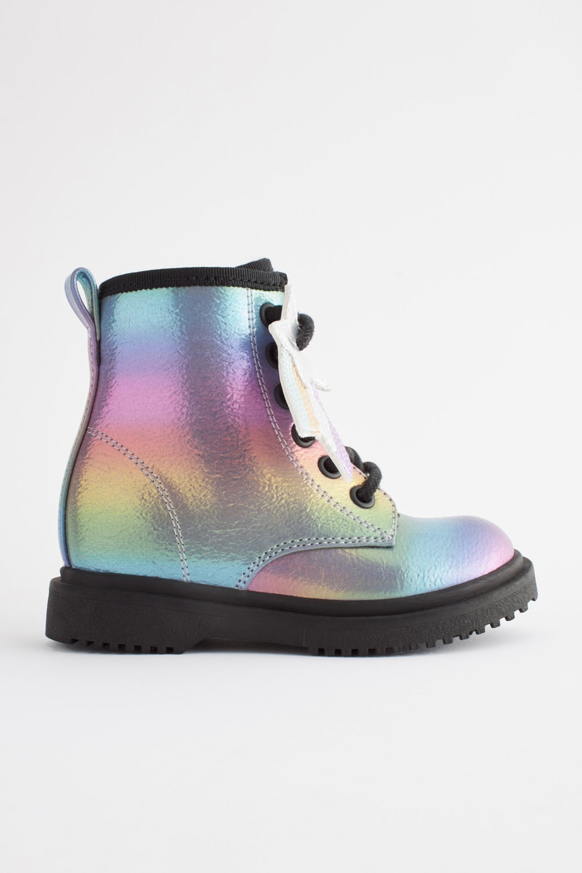 Rainbow Standard Fit (F) Warm Lined Lace-Up Boots - Image 4 of 8