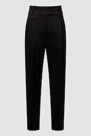 Reiss Black River High Rise Cropped Tapered Trousers - Image 2 of 5