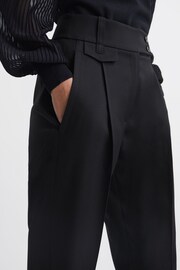 Reiss Black River High Rise Cropped Tapered Trousers - Image 4 of 5