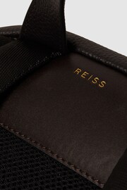 Reiss Dark Brown Drew Leather Zipped Backpack - Image 4 of 5