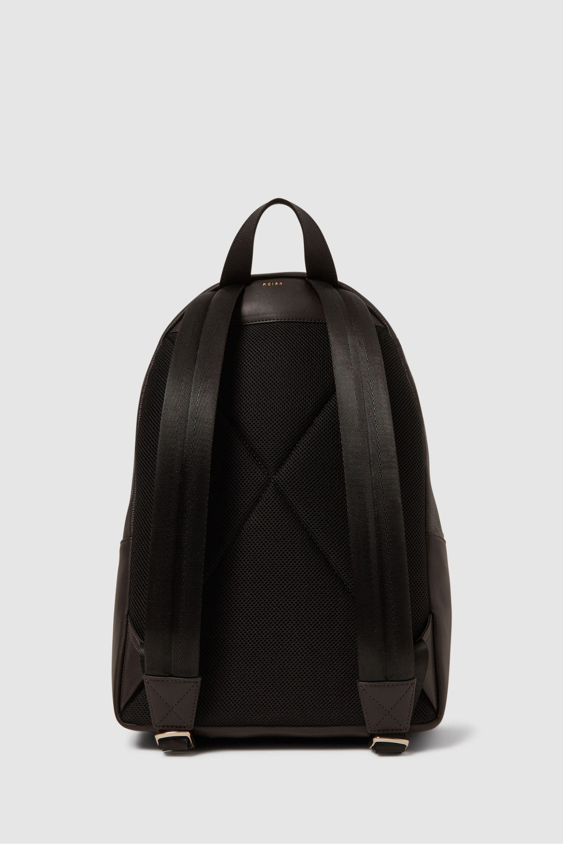 Buy Reiss Dark Brown Drew Leather Zipped Backpack from the Next UK online shop