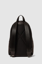 Reiss Dark Brown Drew Leather Zipped Backpack - Image 5 of 5