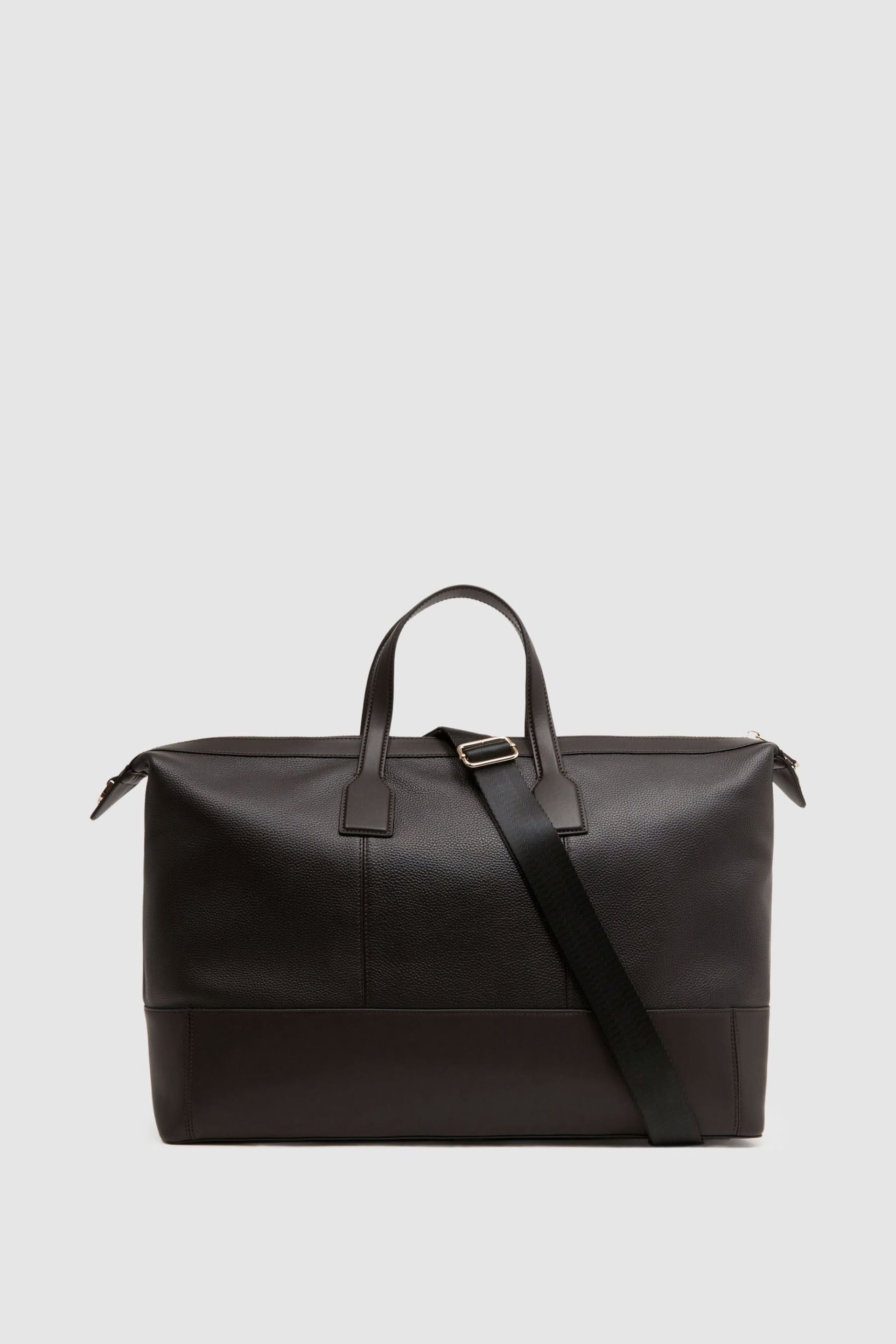 Reiss Chocolate Carter Leather Holdall - Image 4 of 5