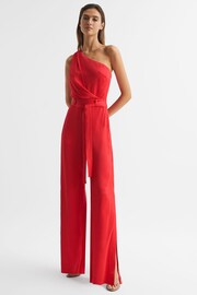 Reiss Red Eliza Off-The-Shoulder Jumpsuit - Image 1 of 5