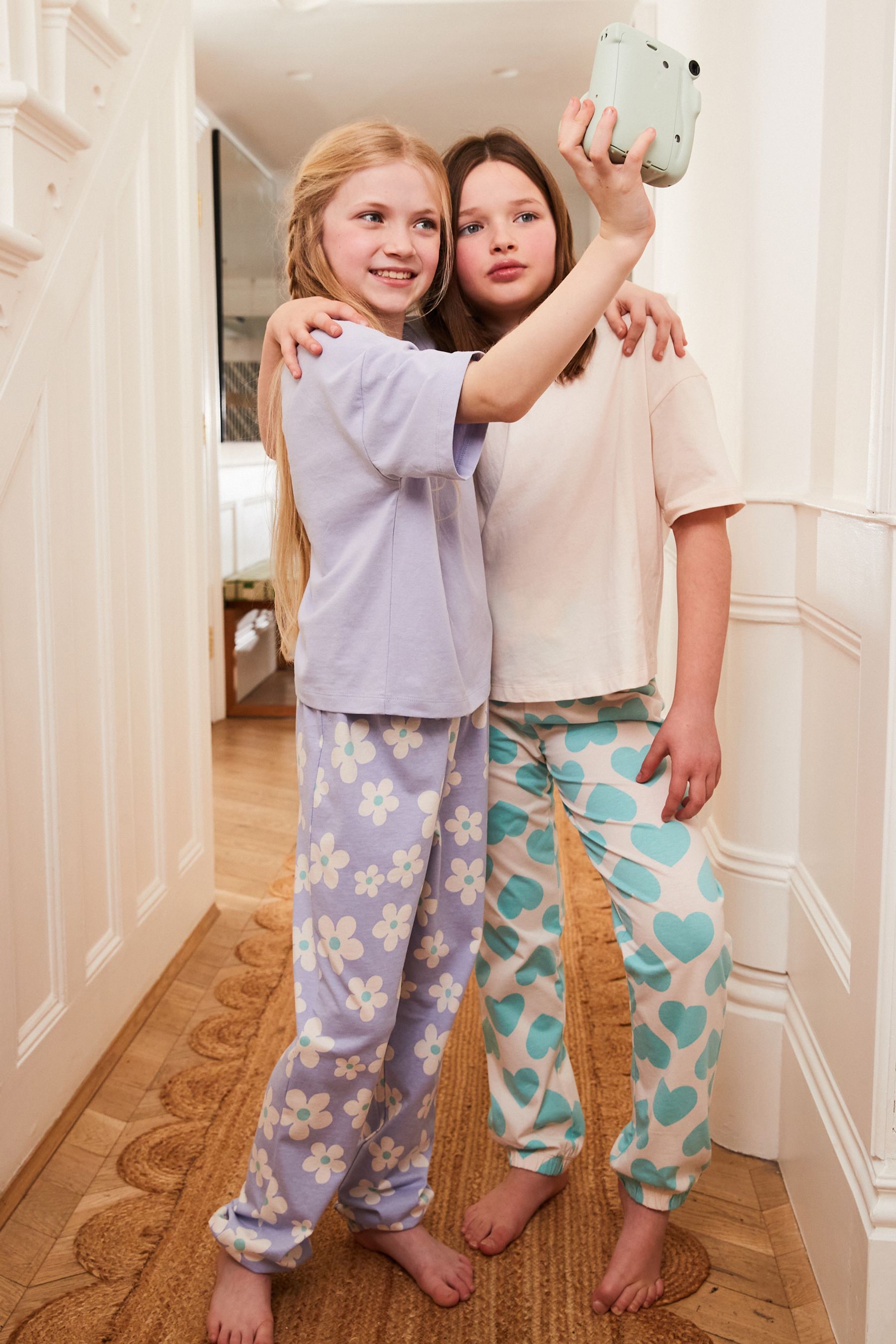 Buy Cream Lilac Cotton Pyjamas 2 Packs 3 16yrs from Next Qatar