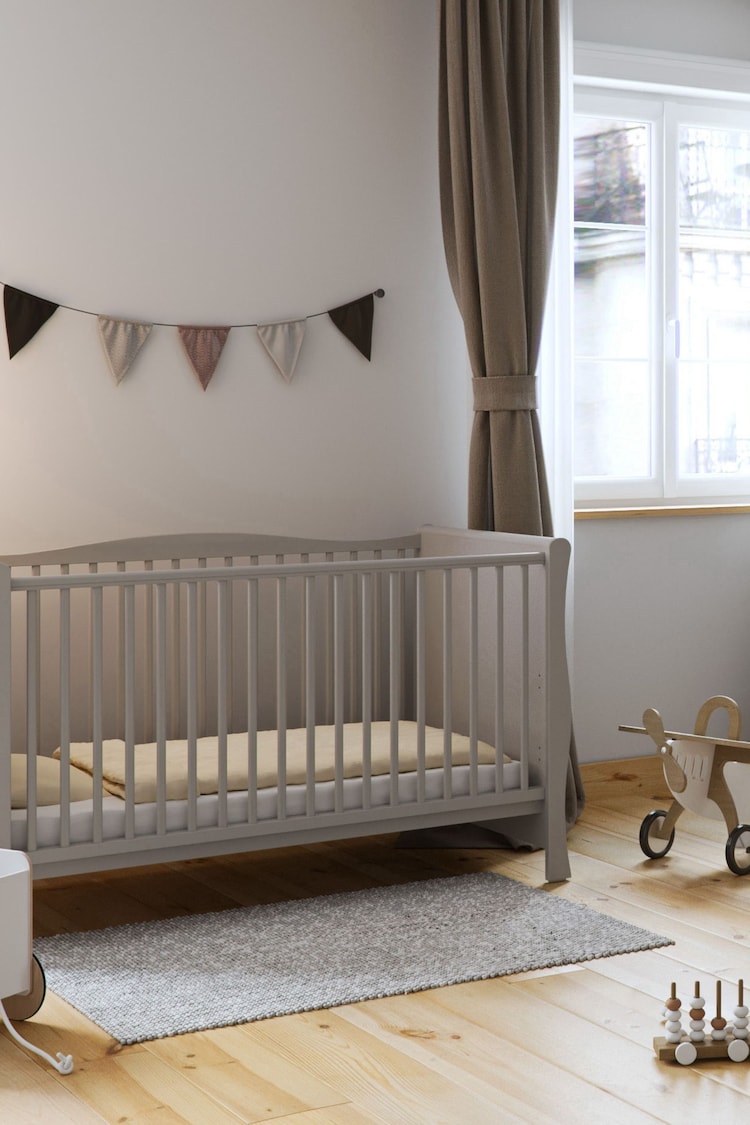 Little Acorns Light Grey Sleigh Cot Bed Without Drawer - Image 1 of 4