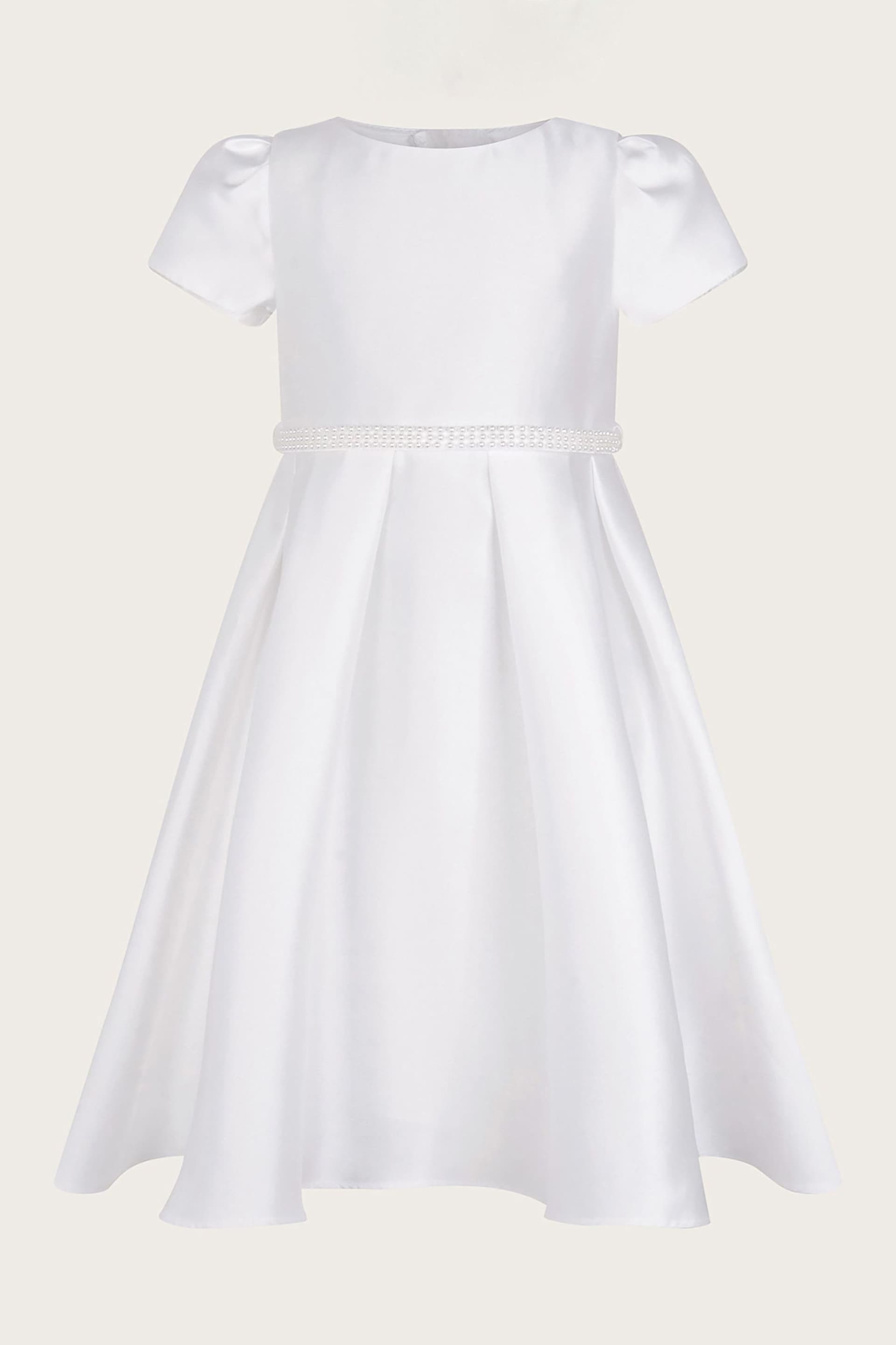 Monsoon Natural Henriette Pearl Belt Duchess Dress - Image 3 of 5