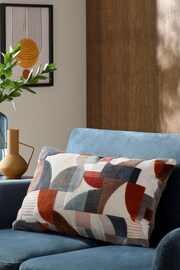 Rust Brown Tufted Geometric 40 x 59cm Cushion - Image 1 of 5