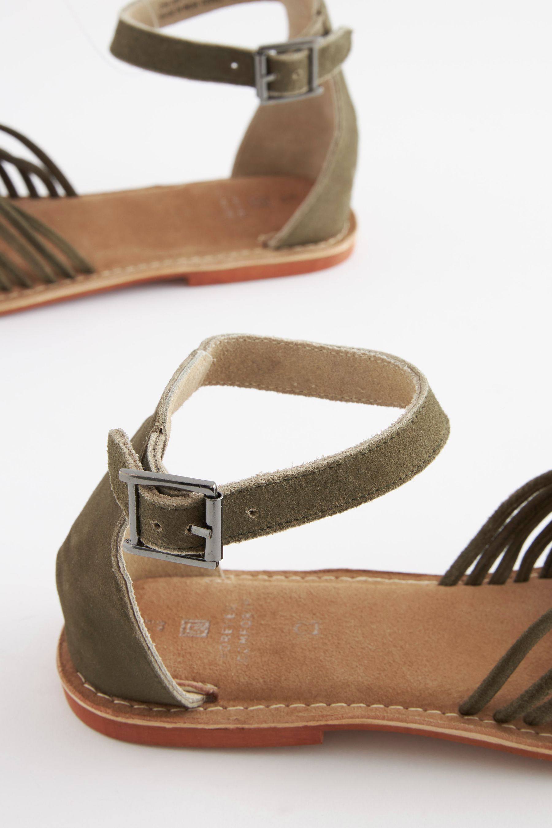 Green ankle strap sandals best sale