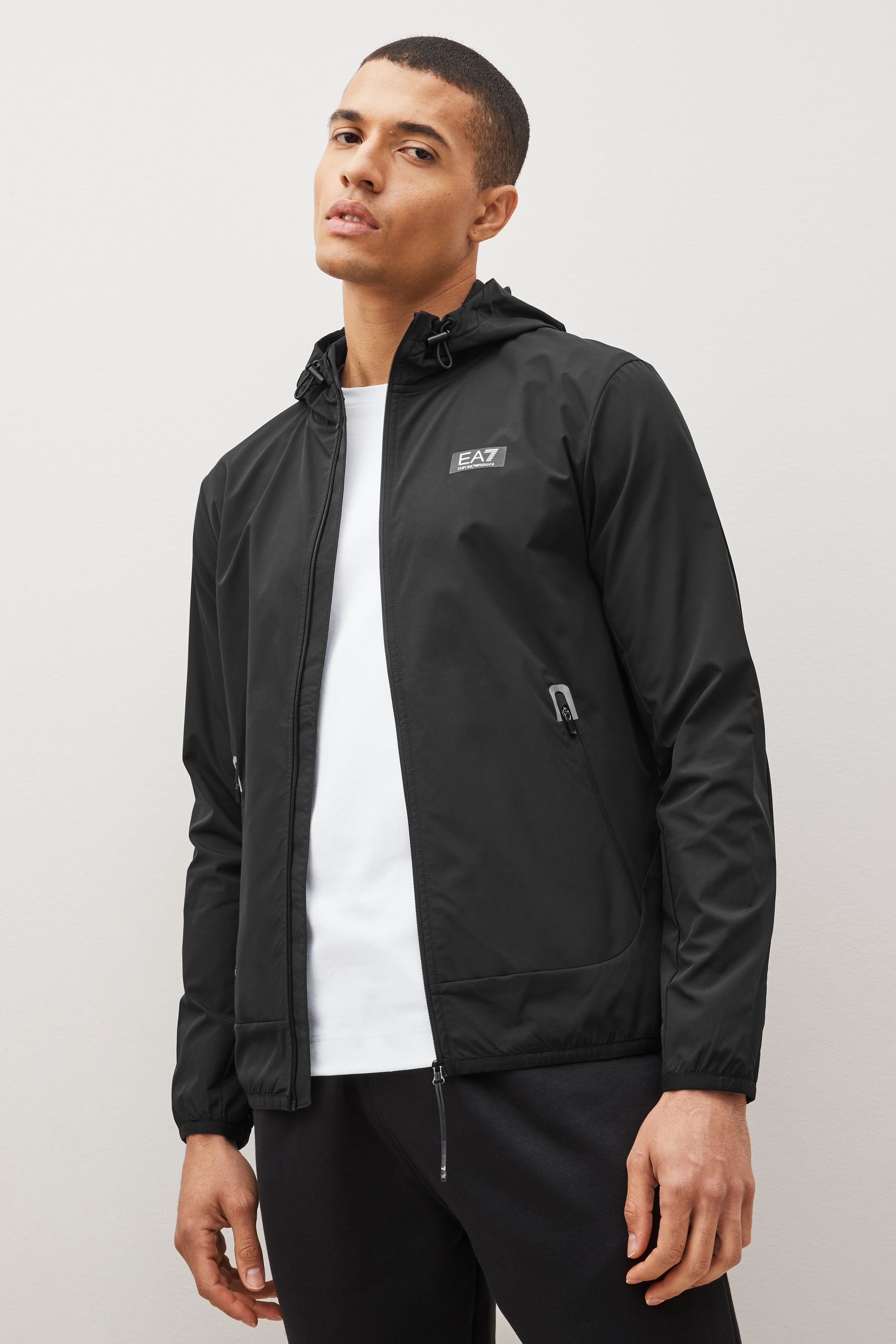 Buy Emporio Armani EA7 Ventus Hooded Black Jacket from Next Luxembourg