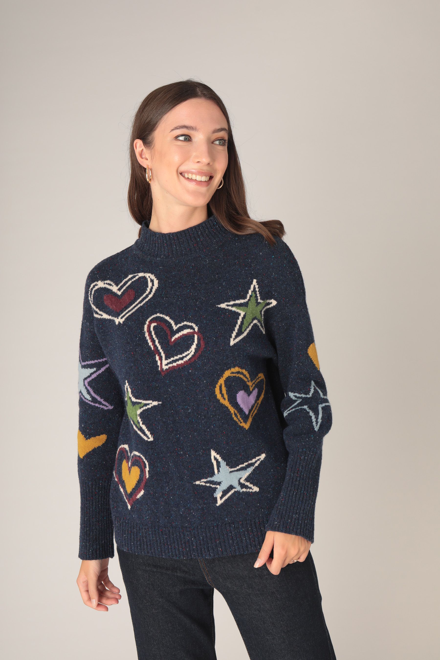 Next navy heart jumper shop