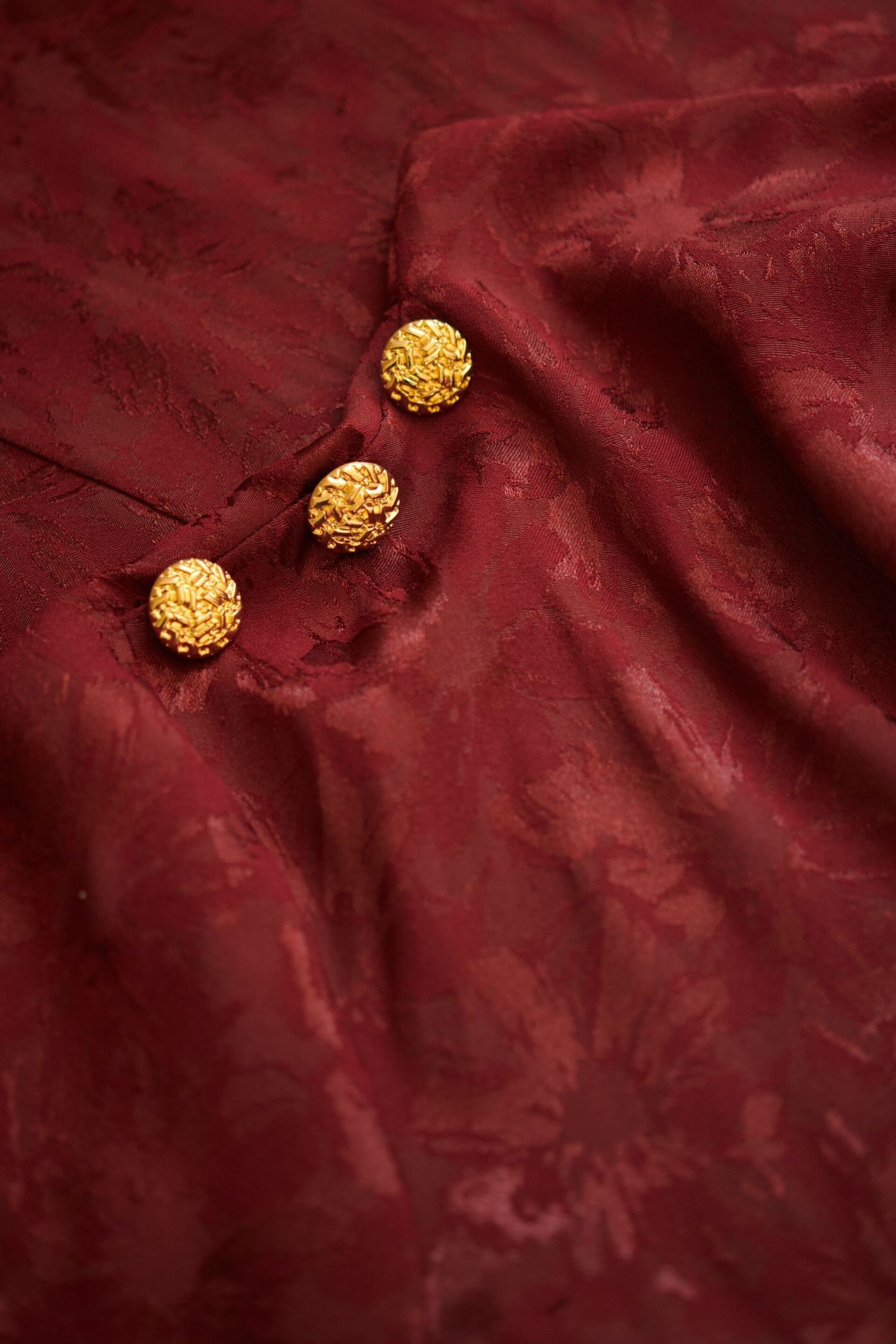 Another Sunday One Shoulder Jacquard Midi Dress With Gold Buttons - Image 8 of 8