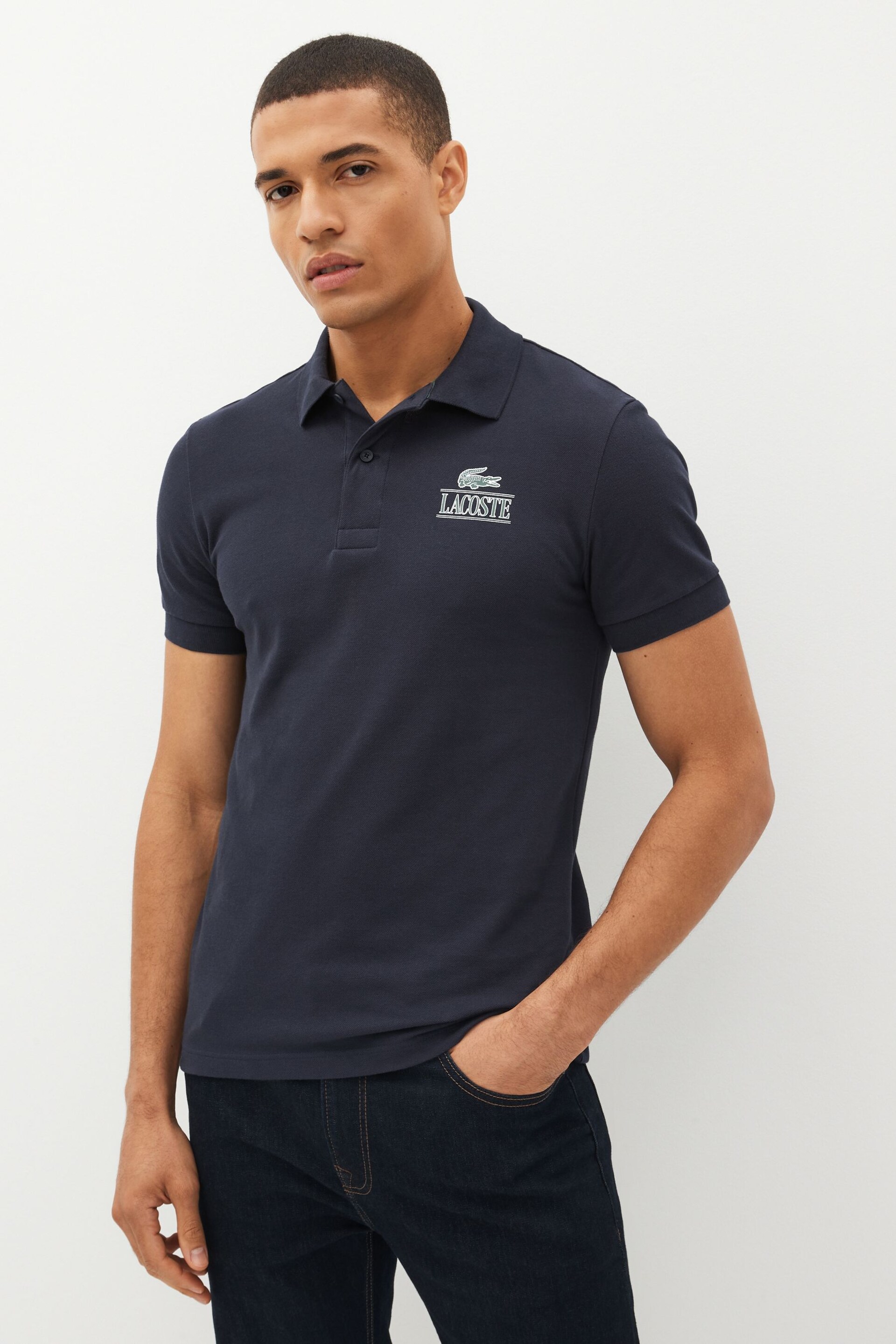 Lacoste Signature Print Polo Shirt - Image 1 of 4