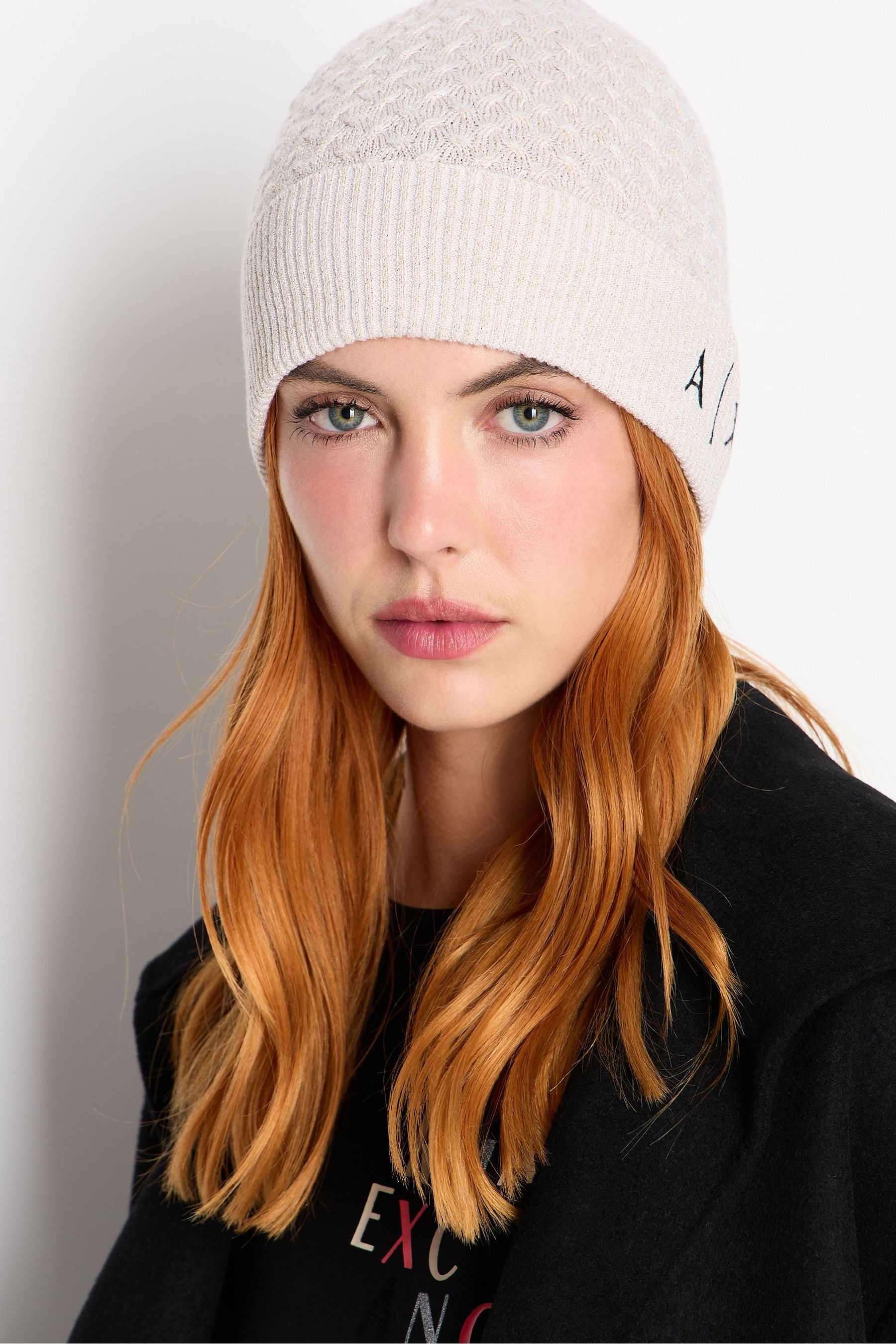 Buy Armani Exchange Cream Beanie Hat from Next Luxembourg