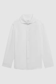 Reiss White Ruban Senior Linen Cutaway Collar Shirt - Image 2 of 7