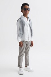 Reiss White Ruban Senior Linen Cutaway Collar Shirt - Image 3 of 7